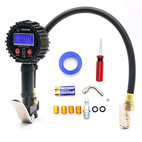 Digital Tire Inflator with Pressure Gauge,0-200 PSI Heavy Duty Rubber Hose,1/4 NPT Quick Connect, Air Chuck and Compressor Accessories for Car Motorcycle Bike Truck Vehicles - Thumbnail 7