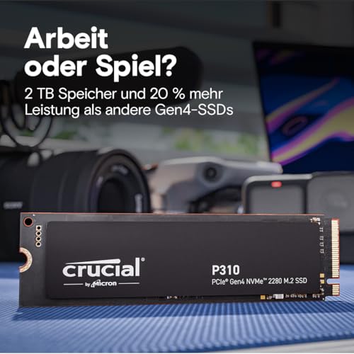 Crucial P310 SSD 4TB M.2 2280 PCIe Gen4 NVMe, bis 7.100 MB/s, für Laptop, Desktop PC & Handheld-Spielekonsolen, Interne Festplatte - CT4000P310SSD801 thumbnail 3