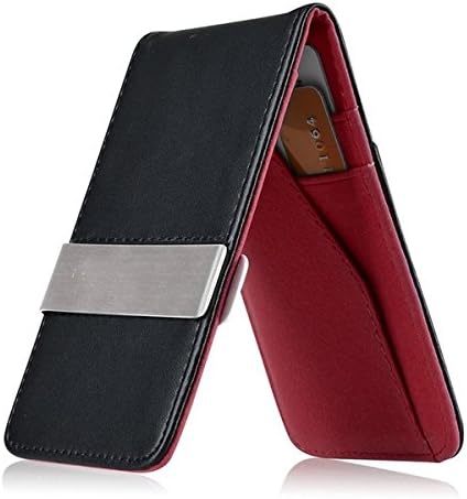 Zodaca Slim-fit Leather Detachable Money Clip Wallet with 4 Card Slots Black/red 1890893