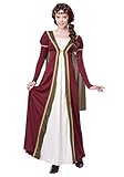 California Costumes Women's Medieval Maiden Renaissance Lady Costume, Burgundy, X-Large