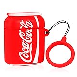 Gift-Hero Case Compatible with Airpods 1&2 Soft Silicone Cute,Cartoon 3D Fun Drink Funny Cool Kawaii Designer Kits Character Skin Fashion Drink Chic Cover for Girls Boys Kids Teens Air pods (Red Cola)