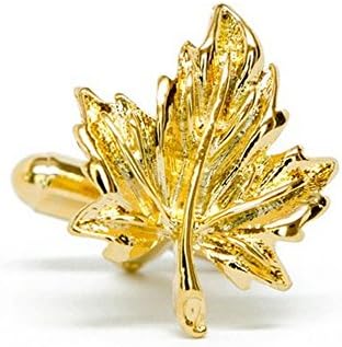 Golden Maple Leaf Cufflinks for The Maple City Acer Leaf Leaves Cuff in America's Maple Leaf City