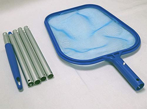 EPOARTIST Leaf Skimmer rake fine Mesh with 5 feet Long Aluminum Handle 6pc for Pool Cleaning