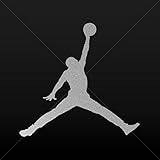 Decal Stickers Jordan Slam Dunk Motorbike Vehicle Weatherproof Garage Silver-Matte (5 X 4.73 In)