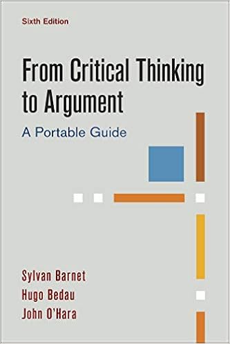 From Critical Thinking To Argument A Portable Guide Bar Sylvan Bedau Hugo O Hara John 9781319194437 Books From Critical Thinking To Argument A Portable Guide Bar Sylvan Bedau Hugo O Hara John 9781319194437 Books