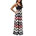 Chuangxiangt Womens Fashion Casual Sleeveless Scoop Neck Wave Striped Tank Maxi Long Dress