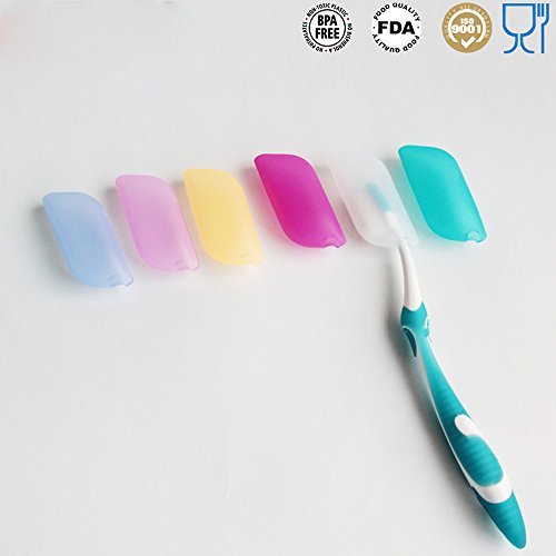 Silicone Toothbrush Cover,Vishm 6 Pack Of Silicone Toothbrush Case Cover,Suitable For Home,Outdoor And Travaling Brush Protection- Hygienic and Anti-bacterial