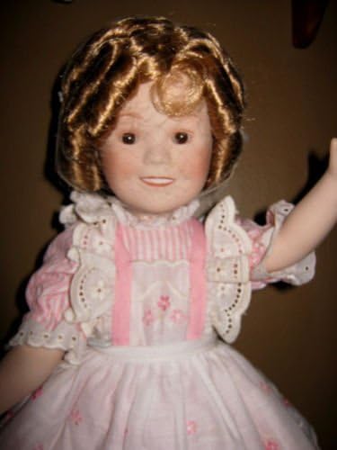 1982 Shirley Temple Porcelain Doll, Movable Limbs & Original Dress, 16"