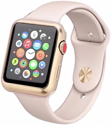 Apple Watch Case 42mm, Smarmate Ultra-thin Flexible TPU Bumper Frame Cover for 42mm Apple Watch Series 3, Series 2 and Series 1 - Gold