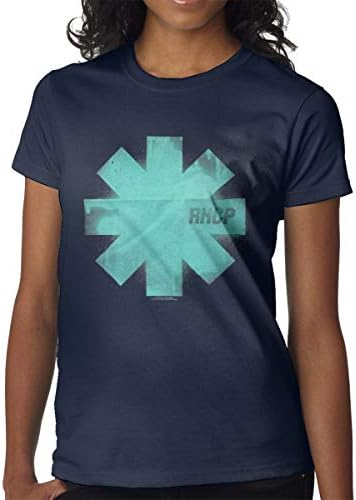 Censu Womens Red Hot Chili Peppers Blue T-Shirts Funny Short-Sleeve Tee Blouse,Black Casual