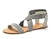 DREAM PAIRS ELATICA-6 Women Summer Fashion Design Open -Toe Elastic Ankle Strap Gladiator Flat Sandals