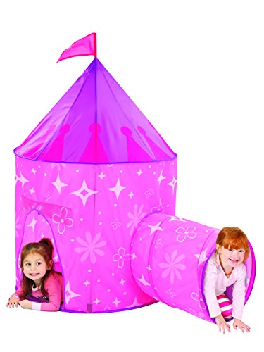 Medieval Princess Castle Kids Play Tent and Tunnel Set with Travel Case - Colorful Outdoor Pop Up Play Tent Adventure Kit for All Kids Party Events | Backyards | Camping | BBQs - Perfect for Girls