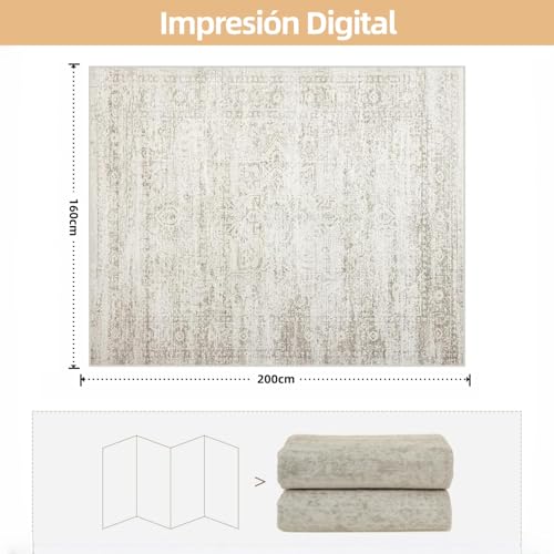 KONITILL Alfombra Lavable, Dormitorio o Oficina – Alfombra Grande Ultra Suave de Lana Falsa (Versión más Grande (160cmx200cm))