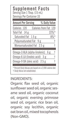 Flora Udo's Oil 3-6-9 Blend - Vegan Omega-3 & Omega-6 Oil - Contains Organic Coconut Oil, Flax Seed Oil & More - Keep Chilled - 17 fl. oz.