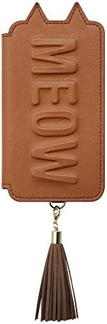 iPhoneX/XS Case, Tassel Tail Cat for iPhoneX iPhoneXS Notebook Type smartcase (Camel)