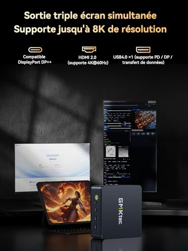 GMKtec M6 Ultra Mini PC Games with Ryzen 7640HS (Replacement for 6600H/6800U), 16GB DDR5 RAM, 512GB SSD, Dual NIC LAN 2.5GbE, 4K Triple Display, WiFi 6, USB4, BT 5.2, DP, HDMI 2.0