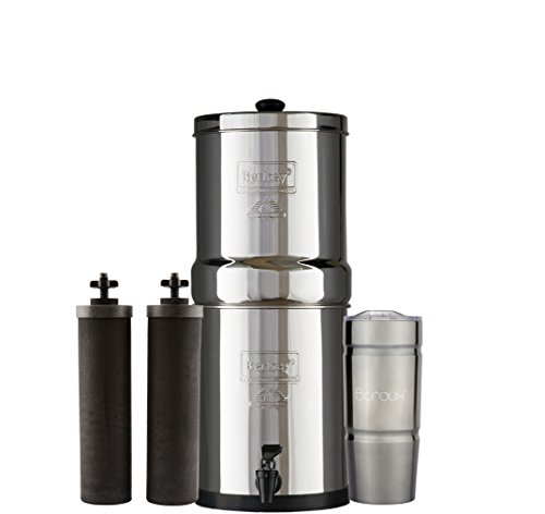 TRAVEL Berkey Water Filter System with 2 Black Purifier Filt
