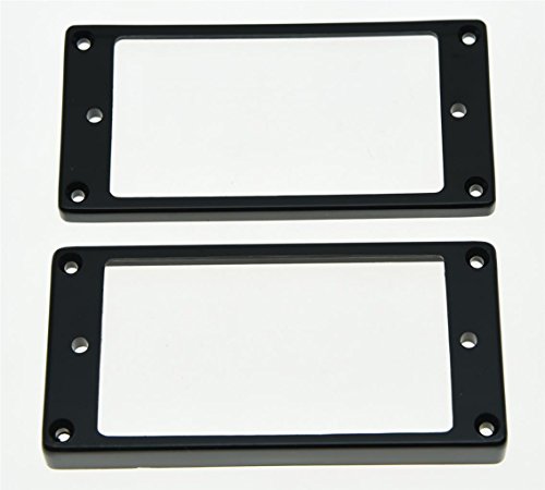 KAISH 2pcs Black Humbucker Pickup Ring Flat Base Bottom Frame fits Epiphone LP Guitar