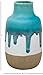 Amazon Brand – Stone & Beam Modern Ceramic Home Decor Flower Vase - 7 Inch, Teal White Tan