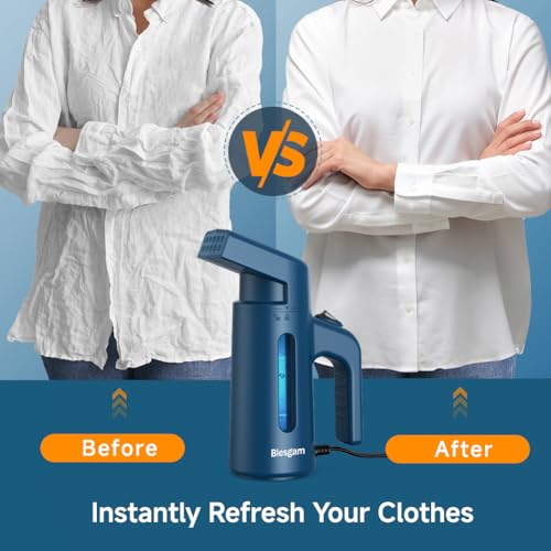 Blesgam Steamer for Clothes 700W, Double Row Steam Clothes Steamer, 180ML Large Capacity Water Tank, 40S Fast Heat-up Garment steamer for Home and Office(GY168)