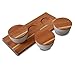 Everything Bamboo Salt & Salsa Caddy Condiment Organizer & Server with 3 Ceramic Containers for Serving and Storage