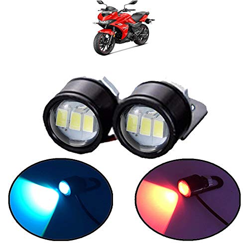 Vagary 1 Pair of Waterproof RED Blue 12v Motorcycle Led Strobe Lights Motor Motorcycle Led Strobe Flash Warning Brake Light Lamp 12v Spotlight for Hero Xtreme 200S
