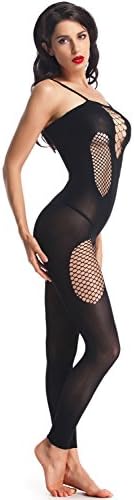 DittyandVibe Womens Full Cover Open Chest Lingerie Footless Sheer Body Stockings