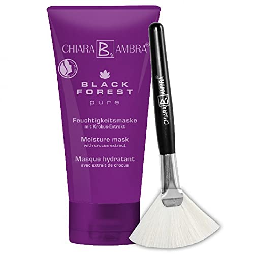 CHIARA AMBRA® Black Forest Pure Moisturising Face Mask with Pure Natural Ingredients, Anti-Ageing Care, Made in Germany, Contents: 50 ml Plus Brush