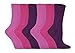 Gentle Grip - 6 Pairs of Ladies Diabetic Socks - 5-9 us (Pink)