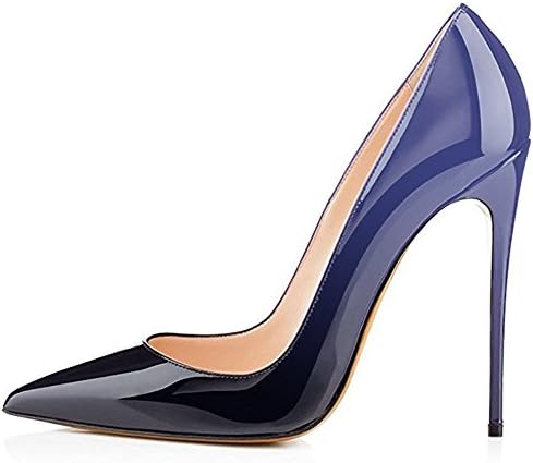Kmeioo High Heels, Women's Pointed Toe High Heel Slip On Stiletto Pumps Evening Party Basic Shoes Plus Size