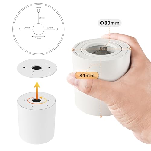 Gleonlux Ceiling Spotlight Adjustable White 6 Pcs, Ceiling Spotlights GU10 230 V, Aluminium Internal LED Downlight, Round Ceiling Spotlights, Modern Ceiling Light, with GU10 Socket