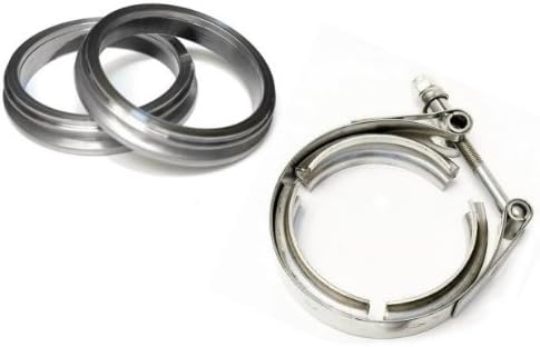 Himni Racing 2.50" Double Step V-band Mounting Adapter Flange &amp; Clamp Set - 1 &amp; 1