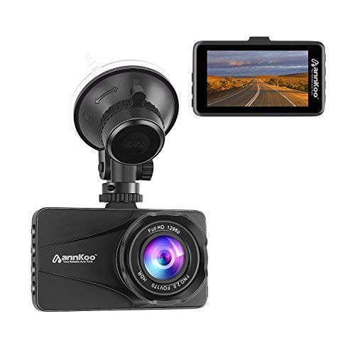 Dash Cam - ANNKOO AD01 Car DVR HD Lens 3.0" Screen Full HD Display 1080P 1296P 170° Wide Angle HDR Dashboard Camera Vehicle with G-Sensor, WDR, Loop Recording, Black