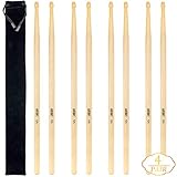 4 Pairs 5A Drum Sticks,Wood Tip Drumsticks(Maple)