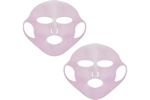 Angzhili 2 Pack Silicone Moisturizing Reusable Mask for Sheet Mask,Face Mask Cover with Hook,Sheet Mask Cover for Slow Down t