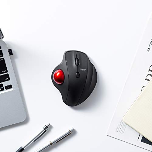 SANWA (Japan Brand) 2.4G Wireless Ergonomic Trackball Mouse, Silent