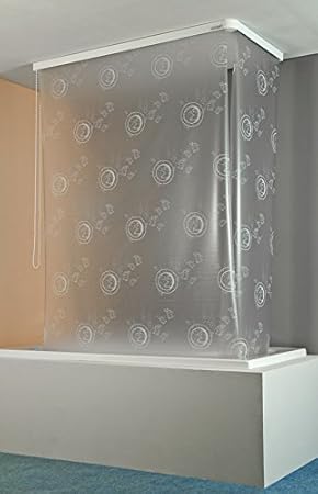 ECO-DuR 4024879003098 Kassetten ECK Duschrollo 137 x 62 cm weiß - Bullauge weiß