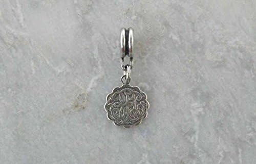 Joppa Faux Monogram Dangle Charm - Antique Silver Finish