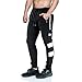 BROKIG Mens Strike White Workout Gym Athletic Jogger Pants Lightweight Running Sweatpants for Men with Pockets