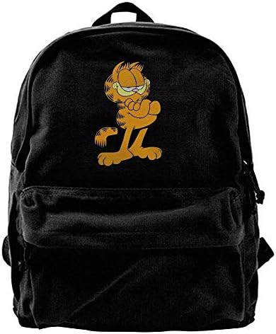 Super Cute Cat Garfield Logo Canvas Backpack Laptop Bag Daypack Travel School Bag