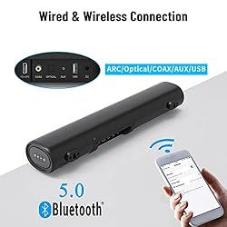 littoak Small Sound Bar for TV, Soundbar with