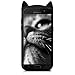 kwmobile Case Compatible with Samsung Galaxy A5 (2017) - Cat Case Soft Cute Protective Silicone Cover - Black/White
