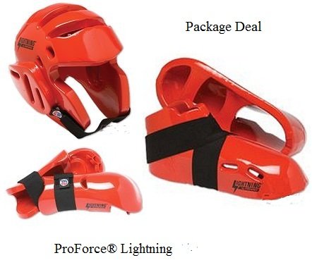 Lightning Red Karate Sparring Gear Package Deal - Adult Medium
