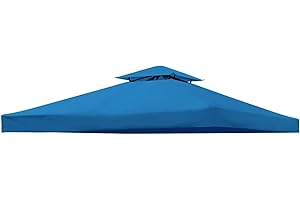 ERFEI Gazebo Canopy Replacement 118"x118" Outdoor Canopy Shelter for Smaller 10x10ft Top Double Tiered Canopy Cover