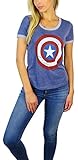 Marvel Womens Captain America Burnout Ringer Tee