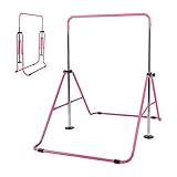 Tepemccu Expandable Gymnastics Bars Adjustable Height Gymnastic Horizontal Bars Junior Training Bar Children Folding Training Monkey Bars for Kids