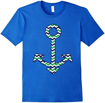 Men's Sailing Anchor Nautical Chevron Sailor's Fashion T Shirt Top XL Royal Blue
