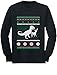 T-Rex VS Reindeer Funny Xmas Long sleeve kids T-Shirt With Christmas Prop