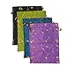 DODOGA 4pcs Embroidered Silk Flower Design Jacquard Travel Bag, Lingerie Bags Underwear Bags Laundry Bags Shoe Bags for Travel Storage for Men Women Washable Cloth Shoe Bags
