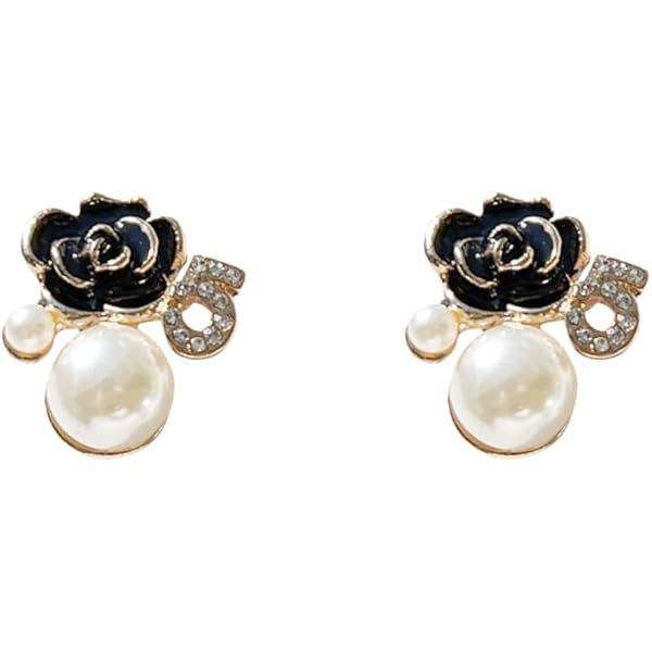 Amazon.com: Vintage Number 5 Pearl Hoop Earrings Pearl